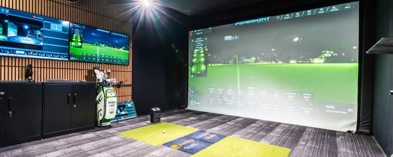Force plate golf swing assessment with Swing Catalyst technology at Lago Golf