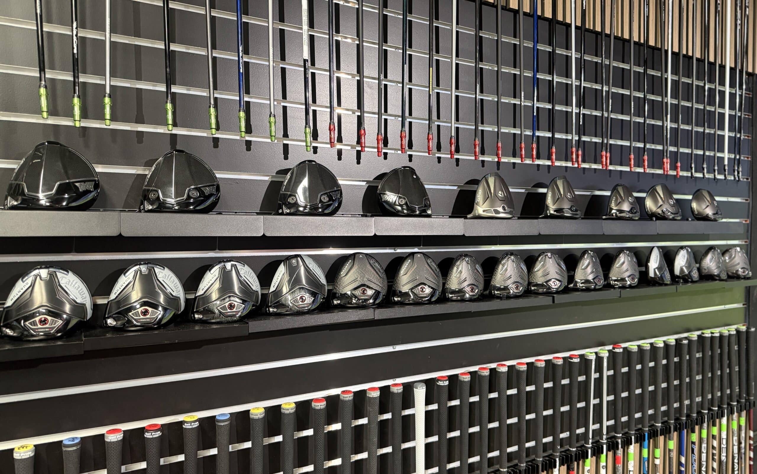 Driver heads for custom club fitting at Lago Golf in Port Coquitlam