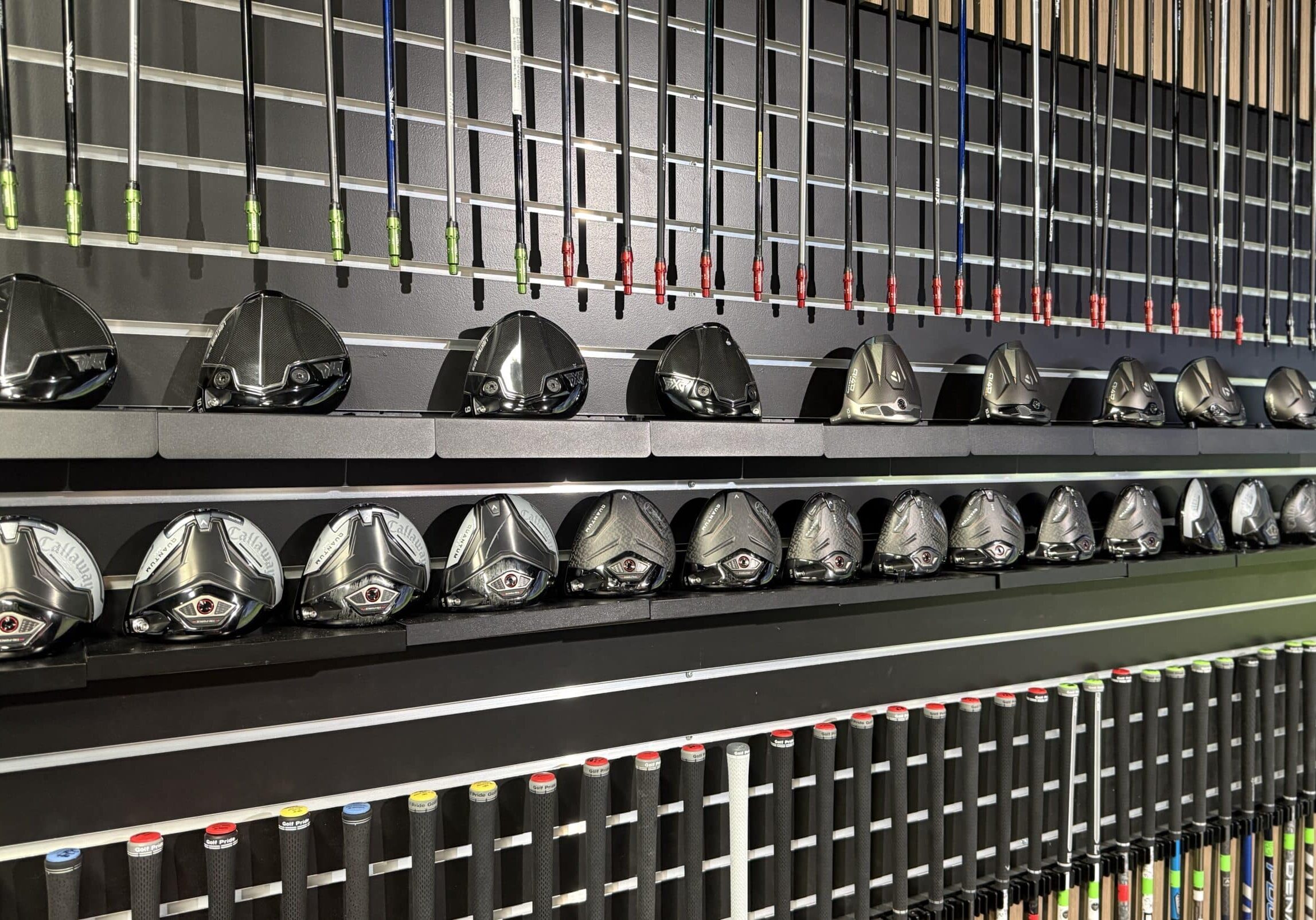 Driver heads for custom club fitting at Lago Golf in Port Coquitlam