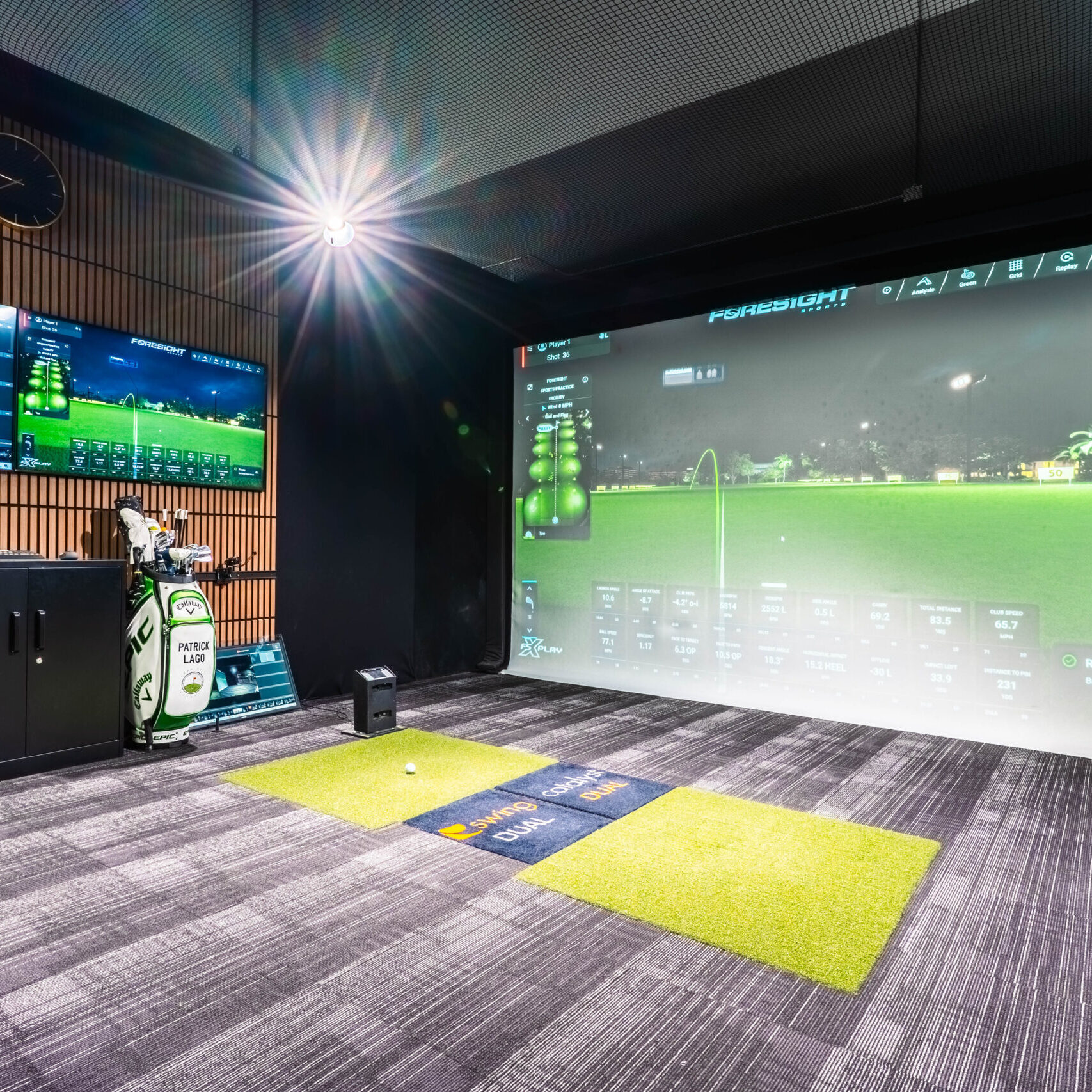 Force plate golf swing assessment with Swing Catalyst technology at Lago Golf